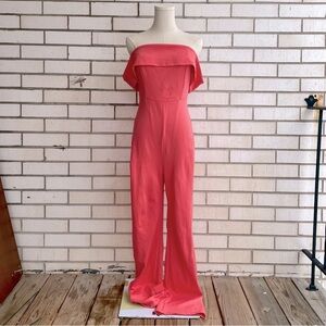 NWOT Peach Cowl Neck Jumpsuit Emory Park Sleeveless Off Shoulder Romper Dress